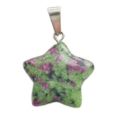 DIY 별 모양 DIY 목걸이 팔찌 주얼리 제작 재료 석 소재 별 펜던트 DIY 주얼리와 호환됨, 사이즈 이미지 참고, 1개, 16.Red green Agate