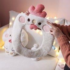 halluci new wter 만화 고양이 동물 변기 홈 플러시 병아리 변기 쿠션, 하얀색