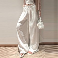 孕婦亞麻棉麻闊腿褲 高腰垂感休閒褲子