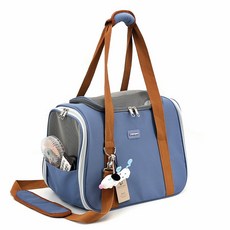 퍼피허그 Huggy 애견 산책가방 이동 가방 고양이 강아지 캐리어 기내용 컨넬 카시트 슬링백, 블루, 1개