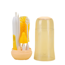 瑞克倉庫 電動奶瓶刷 電動杯刷 旋轉杯刷 奶瓶刷 吸管刷 洗杯刷, 黃色, 1個