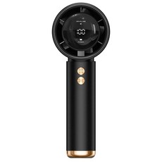 DS 고속 터빈 핸디 선풍기 Led 디지털 디스플레이 대풍력 100단 풍력 조절 초고속 충전 휴대용, 블랙