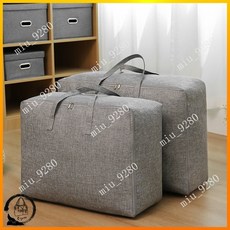 禪緣香捨 日式棉麻棉被袋 大容量手提棉被袋 防水衣物收納袋 搬傢行李打包袋 收納, 1個, 麻佈粉色,中號