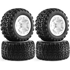 호환 가능 교쇼Kyosho HSP WLtoys EREVO 서밋서밋 플라스틱 휠 고무 타이어 112 114 116 RC 몬스터 트럭 타이어검정색 B, 흰색