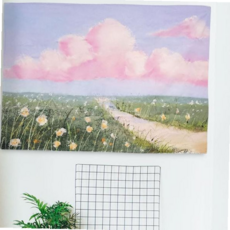 S 그림 벽장식 포스터 유화 패브릭 꽃길 벽인테리어 대형, 본상품