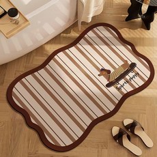 卡通動物吸水速乾地墊 浴室防滑腳踏墊 衛生間廚房門口耐磨軟墊, 1個, 圖案9地墊,40 * 60cm