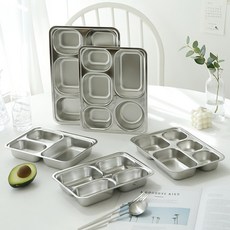 딥스퀘어 스텐 식판 스텐식판, 스몰 5구, 1개, 스몰