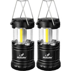 MalloMe LED 캠핑 랜턴 정전용 배터리 전원 야외 가정 비상 상황 허리케인 램프 생존 정전 조명 3 x AA 작동, 2 Pack, Small (300 Lumens)