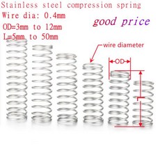 스테인레스 스틸 마이크로 소형 압축 용수철 OD 3mm 4mm 5mm 6mm 길이 5mm ~ 50mm 10-20 개/로트 0.4, 01 0.4mm, 07 10mm, 06 8mm  20pcs, 1개