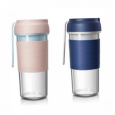 개인용 휴대용 무선 믹서기 텀블러 휴대용 블렌더 캠핑용 사무실 소형, 네이비