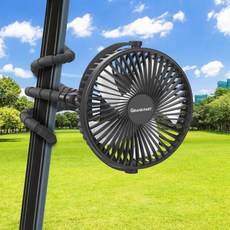 10000mAh 충전식 골프카트 선풍기 50시간 작동 EZGO 클럽카 야마하 호환 7인치 클립 온 견고한 삼각대 포함 360° 회전 3단 속도 및 타이머 골프카트용 냉각기 골, 10000mAh 충전식 골프 카트 팬 50시간 주행 이