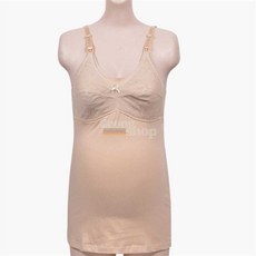 지옹샵 0545 마터니티 원터치 고리 수유패드 장착 면스판 수유 끈브라런닝 임산부수유나시