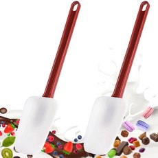 상업용 숟가락 고무 주걱 세트 2 고열용 16인치 조리용 500 저항성 스푼 16인치/L 2개, 2 Scrapers 9 5