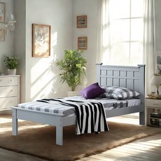 지누 원목 싱글 침대 베드(매트리스별도)/3colors, 그레이