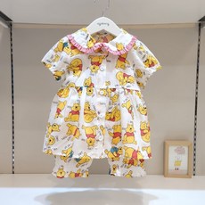 [아가방] 강남점*디즈니베이비 귀욤둥이 푸우 파자마/가슴 셔링핏과 호박바지로 사랑스러운 파자마세트/부드럽고 시원한 리오셀 소재