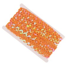 13m 비즈 리본 스팽글 파이유트 리본 의류 아플리케 레이스 의상 바느질 장식 1.5cm/0.59인치, 레이온 폴리에스테, 오렌지