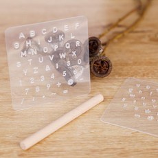 皮革衝 透明皮革衝 字母衝 活字手敲皮革衝 皮革印章 非銅模, 1個, 字母印 兩片字母印+一個木棒