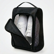 커브업 통풍 경량 풀 메쉬 신발 주머니 (스포츠 골프 헬스 등산), 블랙, 1개