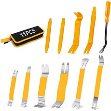 자동차 도어 클립 패널 및 오디오 대시보드용 GUACC 5PCS 자동 트림 제거 도구 키트 노 스크래치 프라이 -5PCS 분해, 11Pcs, Yellow