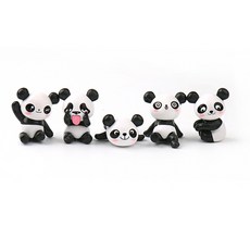 갑조네 공기정화식물 수경재배 실내인테리어 여름식물 개운죽 행운목 부레옥잠 물배추, [추가상품]01.팬더피규어(식물 미포함)