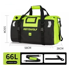 40L/66L/90L 오토바이 방수 테일 가방 뒷좌석 여행 스쿠터 스포츠 수하물 팩, 04 66L-Fluorescent G