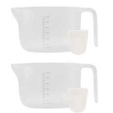 베이킹도구 손잡이 계량컵 식품급PP 멀티 계량컵세트1200ml, 2세트, 흰색, 1200ml