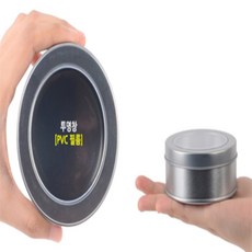 원형 틴케이스 귀여운정리함, 90x35mm - 투명창