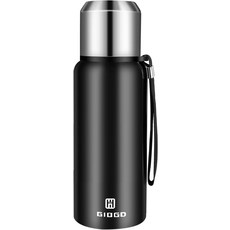 단열 진공 써모 보틀 500ml16.9온스 컵 스테인리스 스틸 커피 병으로 뜨겁고 차가운 음료용 물 플라스크를 제공합니다.블랙 500ml, 16.9 Ounces, Black