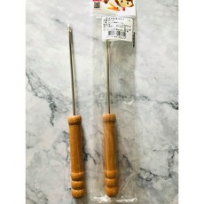 《糖軒町》三箭牌 烤盤專用叉子 (#304不鏽鋼) 章魚燒叉/蛋糕叉/車輪餅叉/紅豆餅叉, 木色, 1個