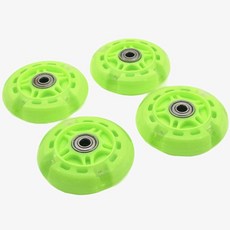 兒童扭扭車配件 寶寶搖擺車 妞妞車前後輪 閃光靜音軲轆輪胎 腳架含輪子 通用型兒童車配件 全套三角架靜音滑行, 1個, 綠色 8cm靜音閃光輪*4個