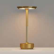 FDIDC 충전식 무선 테이블 램프 LED 가정 휴대용 5000MAH 조명 레스토랑 터치, Gold, 1 Pack