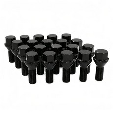 14x1.5 휠 러그 볼트 17mm 육각 45mm 나사 길이 연장 허브 볼트 60° 원뿔형 시트 메르세데스 벤츠 차량과 호환 휠 스페이서 및 유럽 차량용 - 20pcs 블랙, M12x1.5