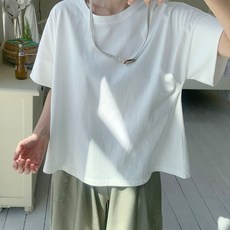 애플망고옷장 오버핏 여성 여름 반팔 카브라 머쉬 티셔츠