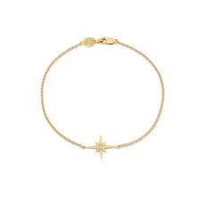 다우어앤드홀 싱글 노스 스타 14K 옐로 골드 다이아몬드 브레이슬릿