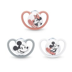德國NUK SPACE米奇超透氣矽膠安撫奶嘴【金寶貝】, 1個, 6-18M,紅灰
