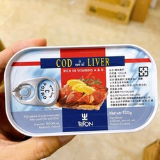 TRITON 冰島鱈魚嫩肝 藍鐵罐 rich in vitamins A & D, 1個, TRITON 【三叉牌】2030/1