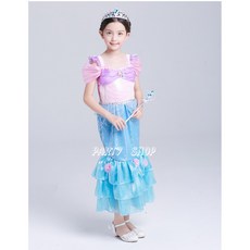 萬聖節兒童美人魚變裝服, 1個, 140
