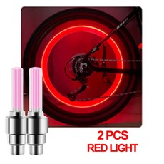 DOMEN 자전거 네온 타이어 램프 밸브 경고등 노즐 액세서리 LED SENSO 모션, 2PCS Red