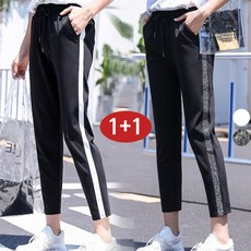1+1 여자 트레이닝바지 슬림핏 봄 여름 가을용 일상복 여자바지