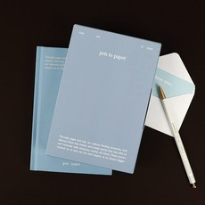 펜투페이퍼 필사노트 독서 일기장 줄 양장 노트 공책, 1개, 더스티 블루