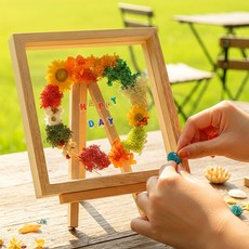 스칸디아모스 액자 만들기 플라워 봄 여름 diy 키트 원예 어르신 노인 중학생 수업, 모스+플라워 액자 만들기(P0000KTC)