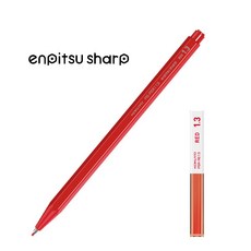 코쿠요 엔피츠 쥬니어 연필 샤프 세트, 1.3mm 레드 + 리필 레드