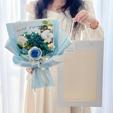 졸업식 꽃다발 오리인형 장미플라워 입학식 부케, 블루로즈