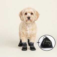 푸키 강아지 논슬립 삭스핏 슈즈 4P, 1세트, 그레이(기모안감)