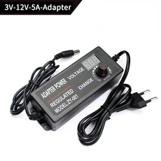 조정 가능한 전원 공급 장치 어댑터 3V 5V 6V 9V 12V 1A 2A 3A 5A 파워서플라이 범용 220V To 충전기 charg, 02 With DC Female, 01 EU Plug, 01 3V-12V 5A Adpater