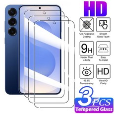 갤럭시 S21 FE S22 S23 플러스에 3Pcs HD 화면 보호기 유리 S24 S25 울트라 필름에 전체 커버 강화