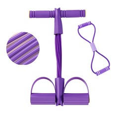 YBBOTT 풋페달 운동기 + 저항 밴드 + 파우치 세트, 1세트, 퍼플