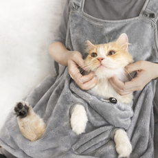 고양이 발톱깎기 앞치마 가만히 고정되는 미용 보조용품, 1개, 그레이