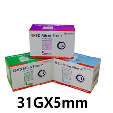 BD 펜니들 마이크로파인 31GX5mm 100개 인슐린 주사침, 1개