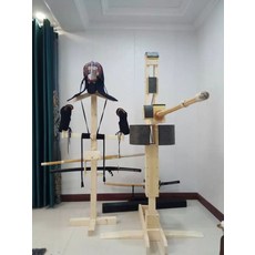 검도 타격대 죽도 모형 장비 훈련 검술 수련대 연습용, 1개, 이중 콘 L형 하강형+거주 도장 거치대